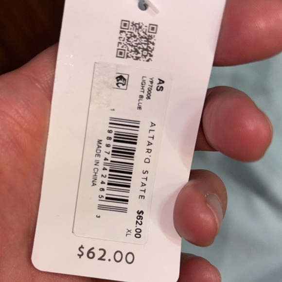 Altar'd State Sky Blue Foldover Pants - Picture 4 of 4